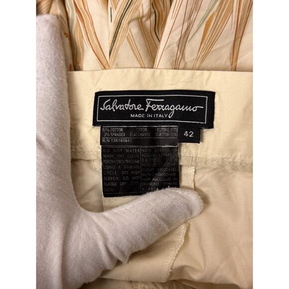 Vintage Salvatore Ferragamo Skirt 42 / US 6 Womens Butterfly Cotton Cross Wrap - Picture 5 of 5